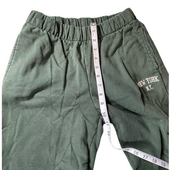 John Galt Army Green Sweat Pants Used Pockets Size Small New York N.Y. Cuffed - Picture 6 of 7